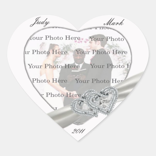 White Wedding Heart Stickers (Vorderseite)