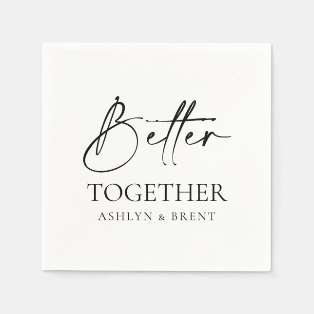 White Wedding kann Napkins Cocktail trinken Serviette (Vorderseite)