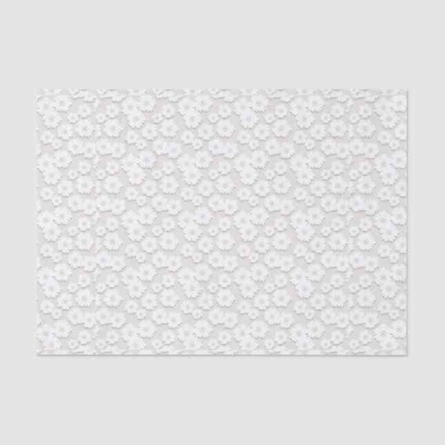 White Wedding Lace Daisy Seidenpapier (Vorderseite)