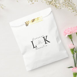 White Wedding Monogram Einfache Elegante Minimalis Geschenktütchen