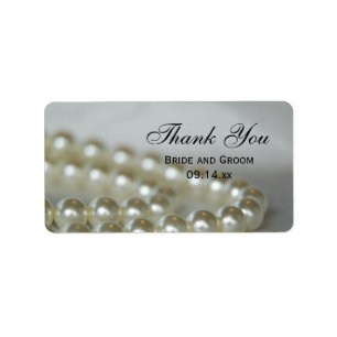 White Wedding Pearls Vielen Dank für Ihr Interesse Adressaufkleber