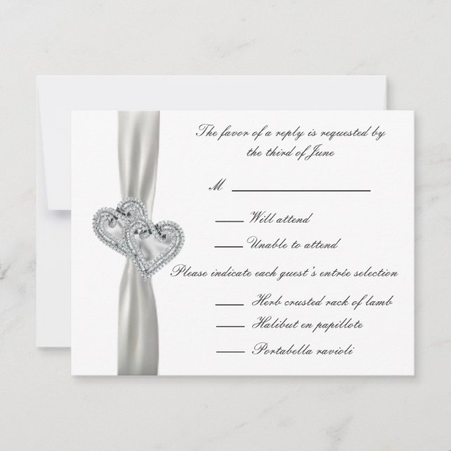 White Wedding Response Cards RSVP Karte (Vorderseite)