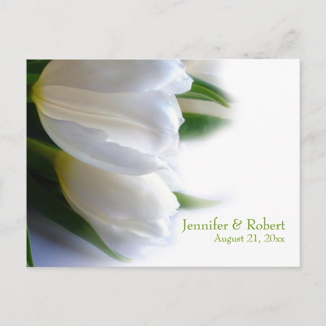 White Wedding RSVP Postcard Einladungspostkarte (Vorderseite)