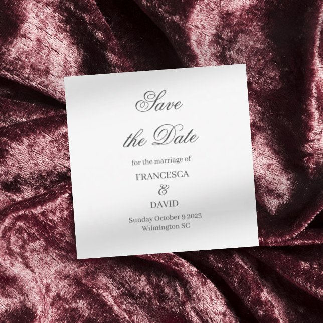 White Wedding Save the Date Card (Von Creator hochgeladen)