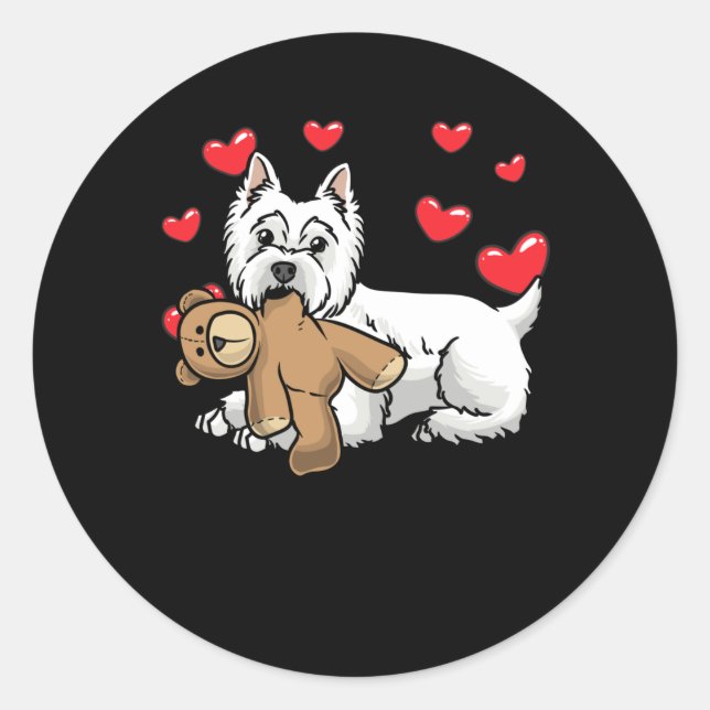 White West Highland Terrier Dog Runder Aufkleber (Vorderseite)