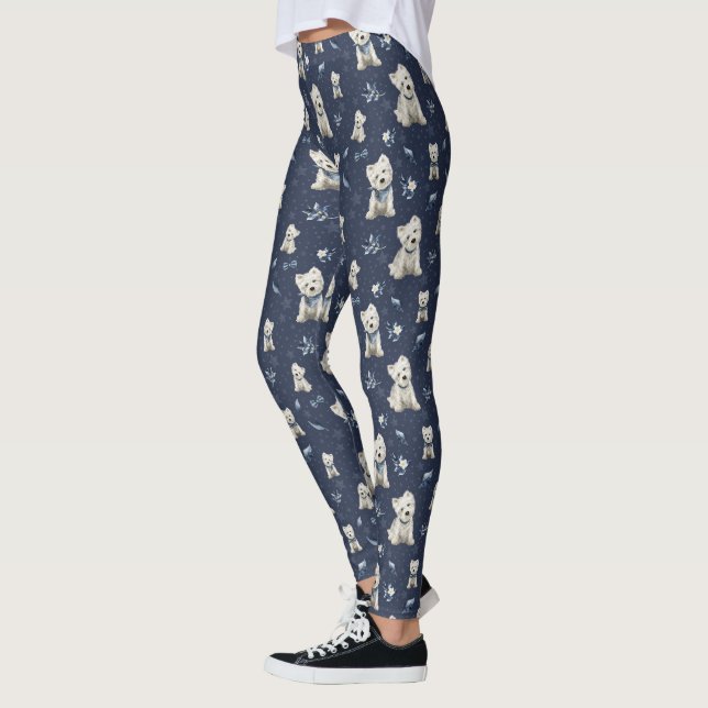 White Westie Christmas Leggings (Links)