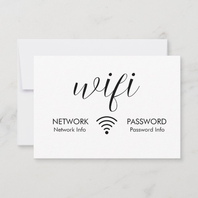 White WiFi Password Signieren Schwarze WiFi-Netzwe (Vorderseite)