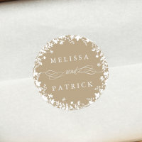 White Wildblume Wreath Silhouette Wedding Tan