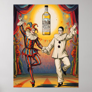 White Willow Absinthe Pierrot Jester Poster