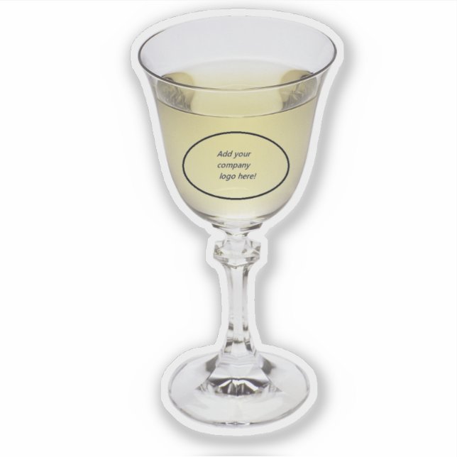 White Wine Custom Cut Decal Aufkleber mit/ YOUR LO (Vorderseite)