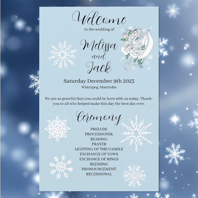 White Winter Dragon Snowflakes Blue (Von Creator hochgeladen)