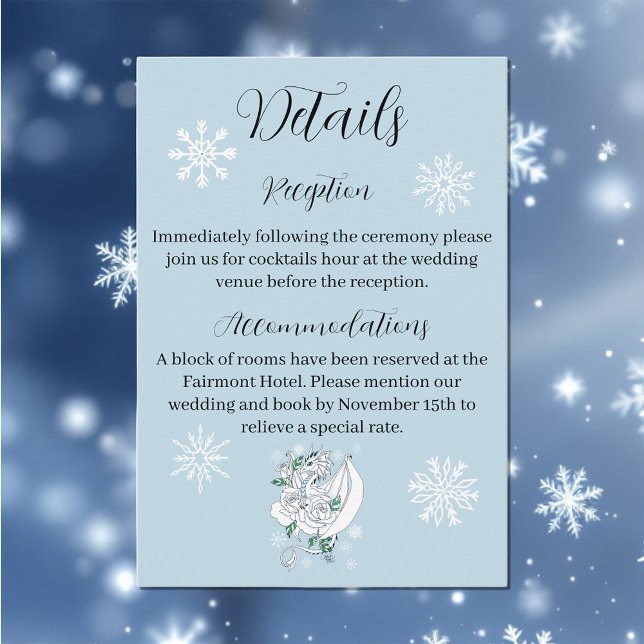 White Winter Dragon Snowflakes Blue Begleitkarte (Von Creator hochgeladen)