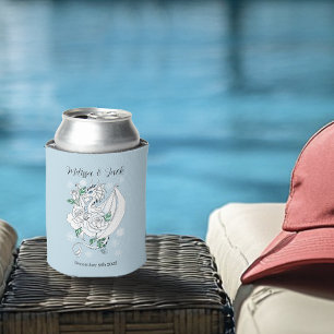 White Winter Dragon Snowflakes Blue Dosenkühler