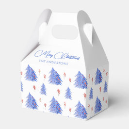 White Winter Ice Blue Trees Holly Berry Weihnachte Geschenkschachtel
