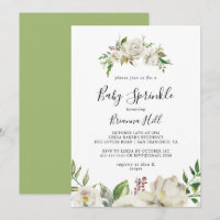 White Winter Peony Floral Baby Sprinkle