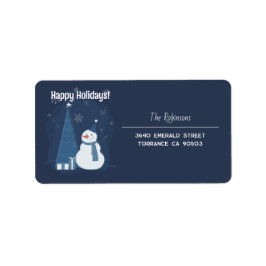 White Winter Weihnachtsgeschenk Ideen Vintag Blue Adressaufkleber