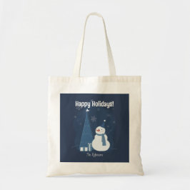 White Winter Weihnachtsgeschenk Ideen Vintag Blue Tragetasche
