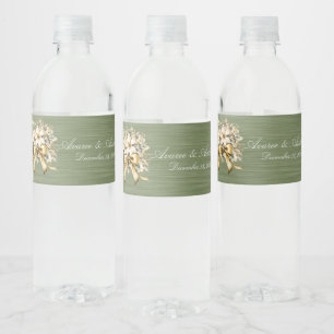 White Winterberry Wedding Einladung Wasser Flasche