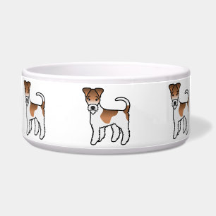 White Wire Fox Terrier Niedlicher Cartoon Dog Napf
