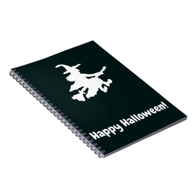 White Witch on Black - Happy Halloween  Notizblock (Rechte Seite)
