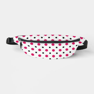 White with black and hot pink dots bauchtasche