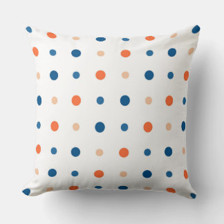 White with blue and orange dots kissen