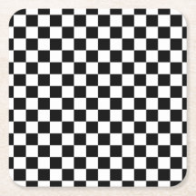 White with Classic Black Square Pattern Style