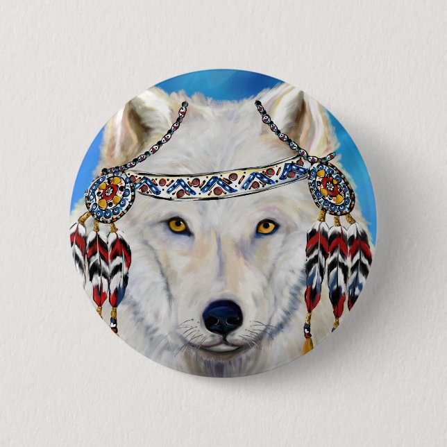 White Wolf Button (Vorderseite)
