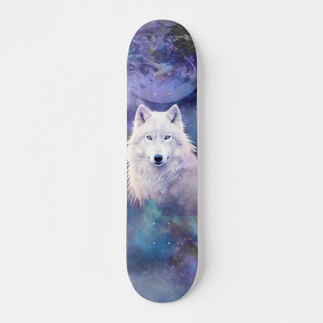 White Wolf Dark Moon Skateboard-Deck Skateboard (Vorne)