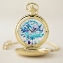 White Wolf Dreamcatcher Lila Blue Floral