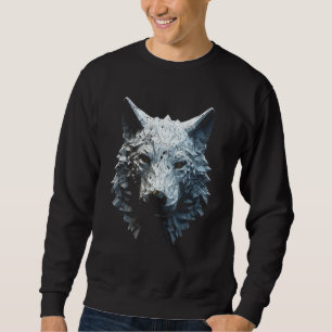 White Wolf Fantasy Artwork Animal Motif Wolf Sweatshirt