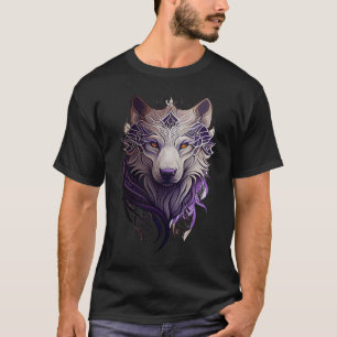 White Wolf Head Neo Traditioneller Tattoo Style T-Shirt