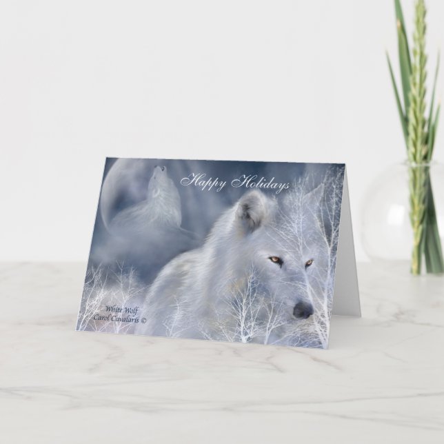 White Wolf Holiday ArtCard Feiertagskarte (Vorderseite)