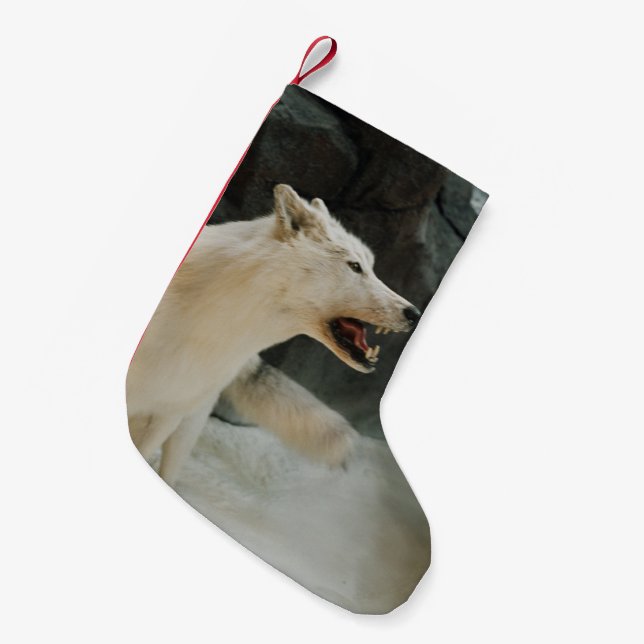 White Wolf Kleiner Weihnachtsstrumpf (Vorderansicht (hängend))