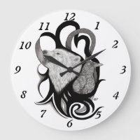 White Wolf mit Raven Tribal Art