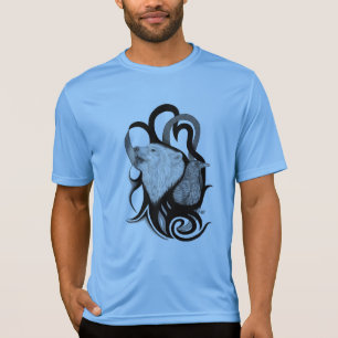 White Wolf mit Raven Tribal Art T-Shirt