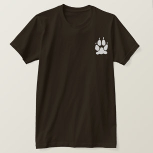 White Wolf Paw Print Silhouette T-Shirt