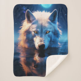 White Wolf Sherpa Blanket Sherpadecke