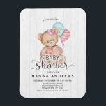 White Wood Teddy Bear Girl Kinderdusche Einladung Magnet<br><div class="desc">Chic White Wood & Whimsical Teddy Bären mit Balloons & Heart Baby Girl Shower Einladung! Passen Sie es an, indem Sie Ihre Informationen hinzufügen! Karo in meinem Shop um die ganze Kollektion mit diesem Design zu sehen!</div>