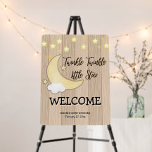 White Wood Twinkle Twinkle Little Star Baby Dusche
