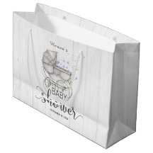 White Wood & Vintag Carriage Boy Babydusche