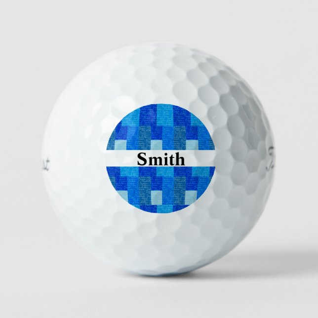 White words and geometric blue background golfball (Vorderseite)