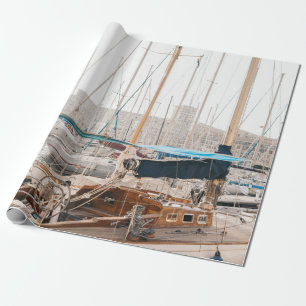WHITE YACHT AUF BAY GESCHENKPAPIER