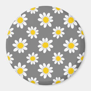 White Yellow Daisies Magnet