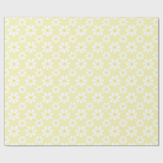 White Yellow Daisy Pattern  Geschenkpapier