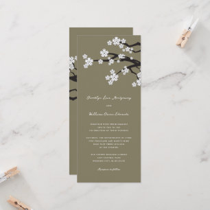 White Zen Sakura Kirry Blüten Asiatische Hochzeit Einladung