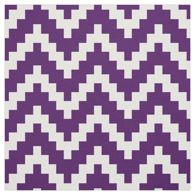 White Zigzag Ikat & Custom Lila Background Stoff (Muster)