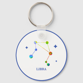White Zodiac Libra Rainbow Schlüsselanhänger