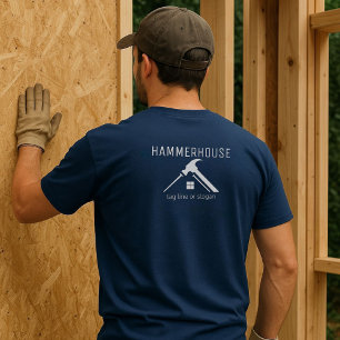 White Zuhause Builder Construction Staff Navy T -  T-Shirt