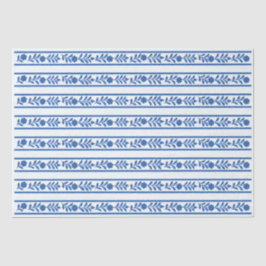 Whiteblue Bone Inlay Floral Border Decoupage Paper Seidenpapier